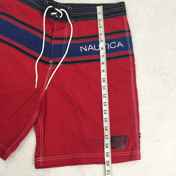 Nautica 36W Red Swimming Trunks Summer Board Short - Picture 4 of 6
